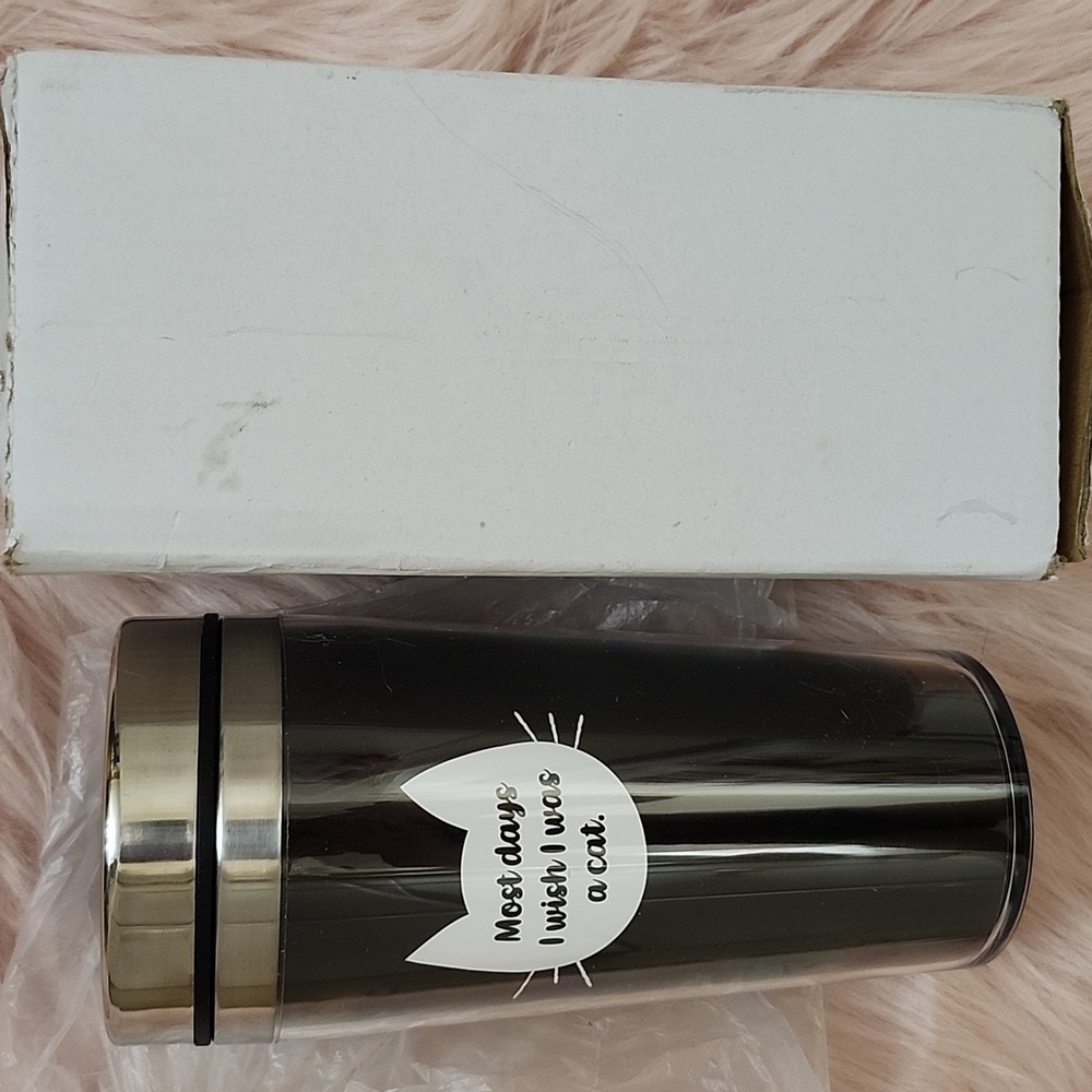 Brand New Unbranded CAT LOGO Insulated Travel Mug